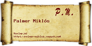 Palmer Miklós névjegykártya